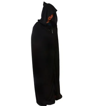 High Quality Grim Reaper Dress Up Costume Adult Black Large Halloween Cloak