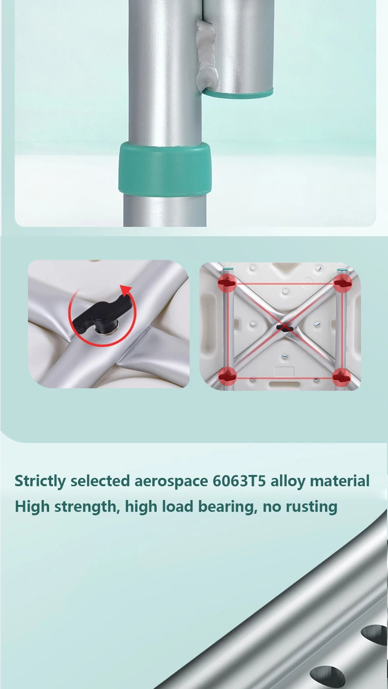 product wholesale adjustable shower chair aluminum bath chair for disable bathroom shower seat chair for shower bathroom stool-10