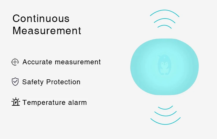 Wireless Baby's Temperature Remote Control Monitoring Wearable Smart Digital Thermometer for Baby