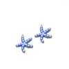 23*20mm gold Starfish double-sided royal blue