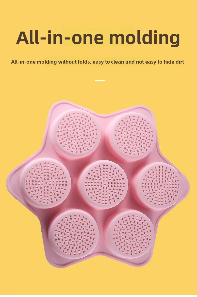 7-Hole Silicone Bread Mold with Breathable Hollow Burger Mold Silicone Burger Baking Sheet for Cake Tools factory