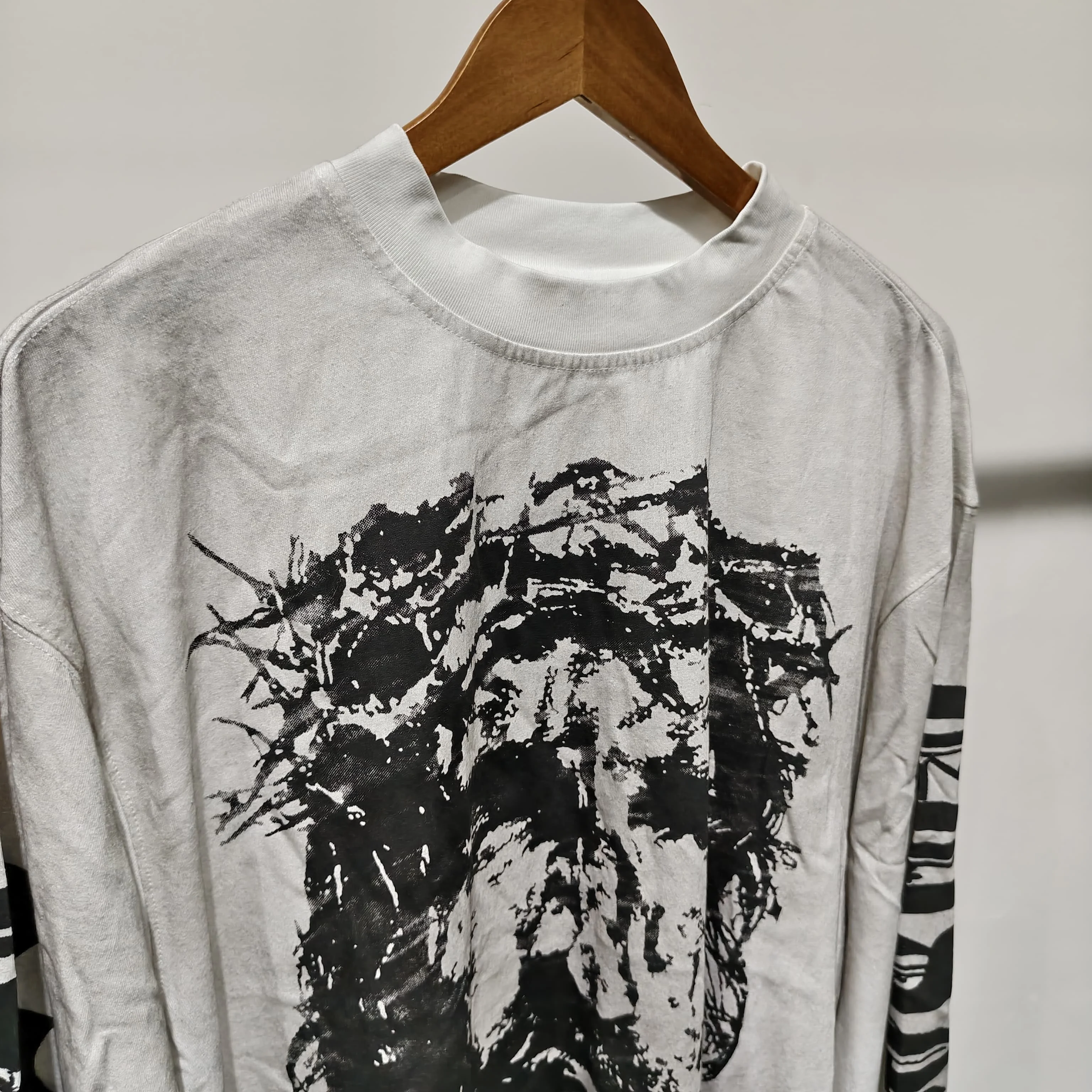 Men Clothing Manufacturer Streetwear Oversized Cropped Boxy Waffle Graphic Long Sleeve Casual T Shirt gallery 4