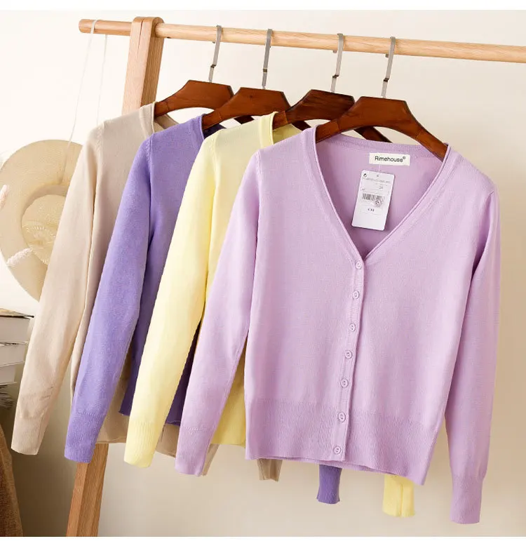 Loose Casual Sweaters Short Knit Top Women's Cardigan Thin Spring Long Sleeve Shawl Jacket Women Knitted