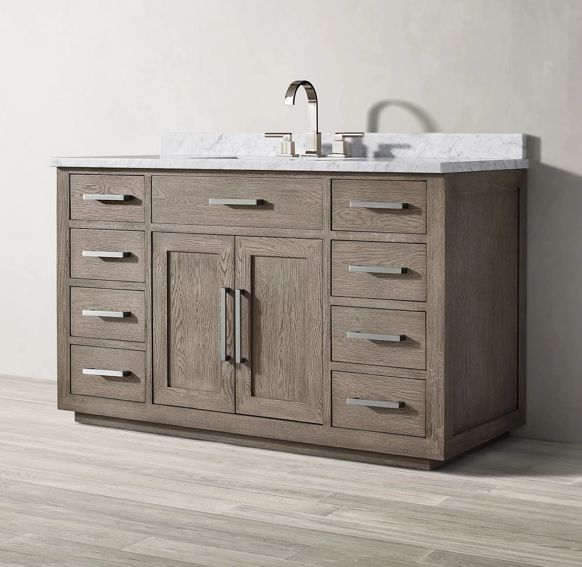 Solid Wood Bathroom Wooden Colour With Drawers For Hotel