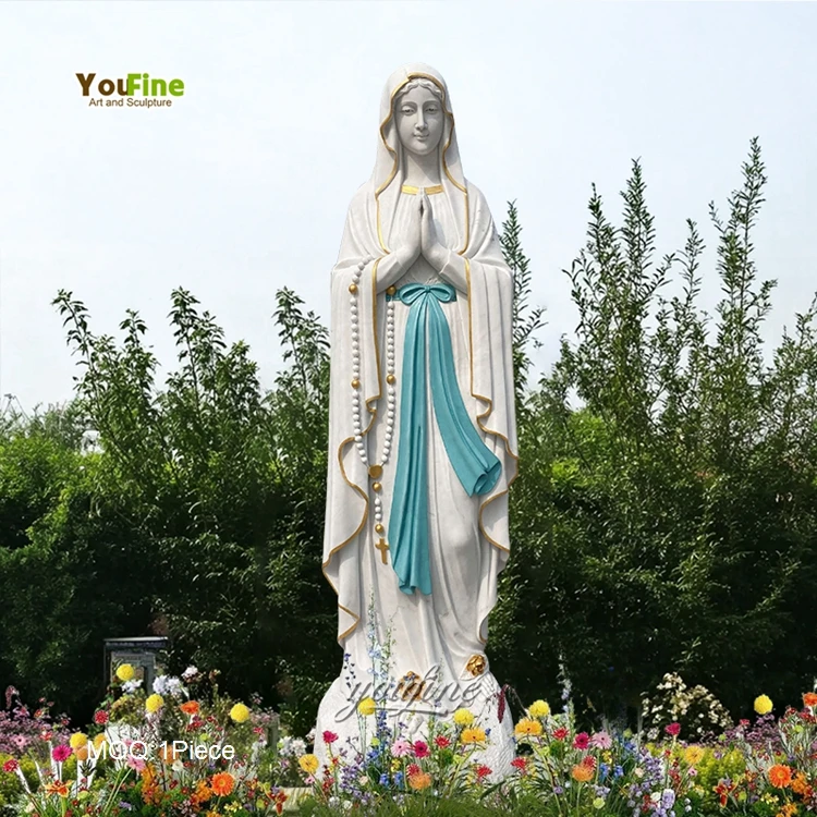 Life Size Marble Statue of the Virgin Mary for Sale