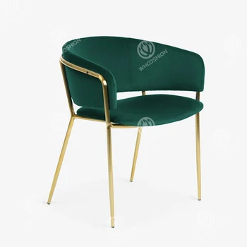 New Design Hot Sale Golden Chrome Legs Luxury nordic Dining Room Furniture modern Velvet Fabric Dining Chairs