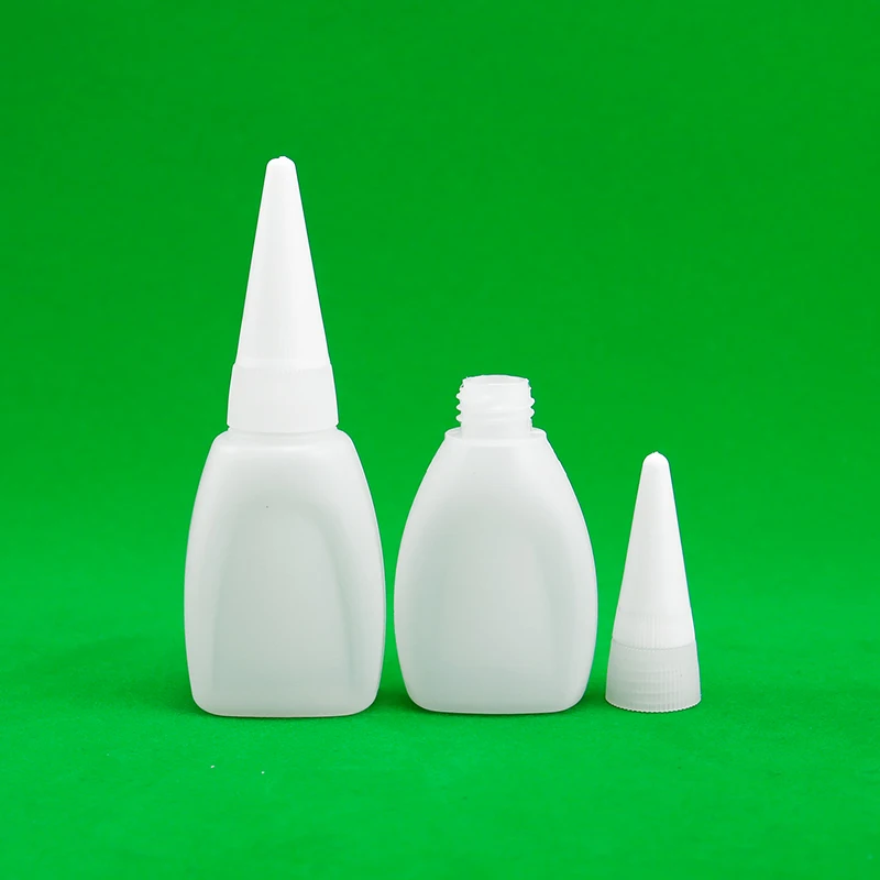 Small 50g Plastic Super Glue Bottle with Screw Cap Cyanacrylate Empty Bottle for Screen Printing Surface Handling