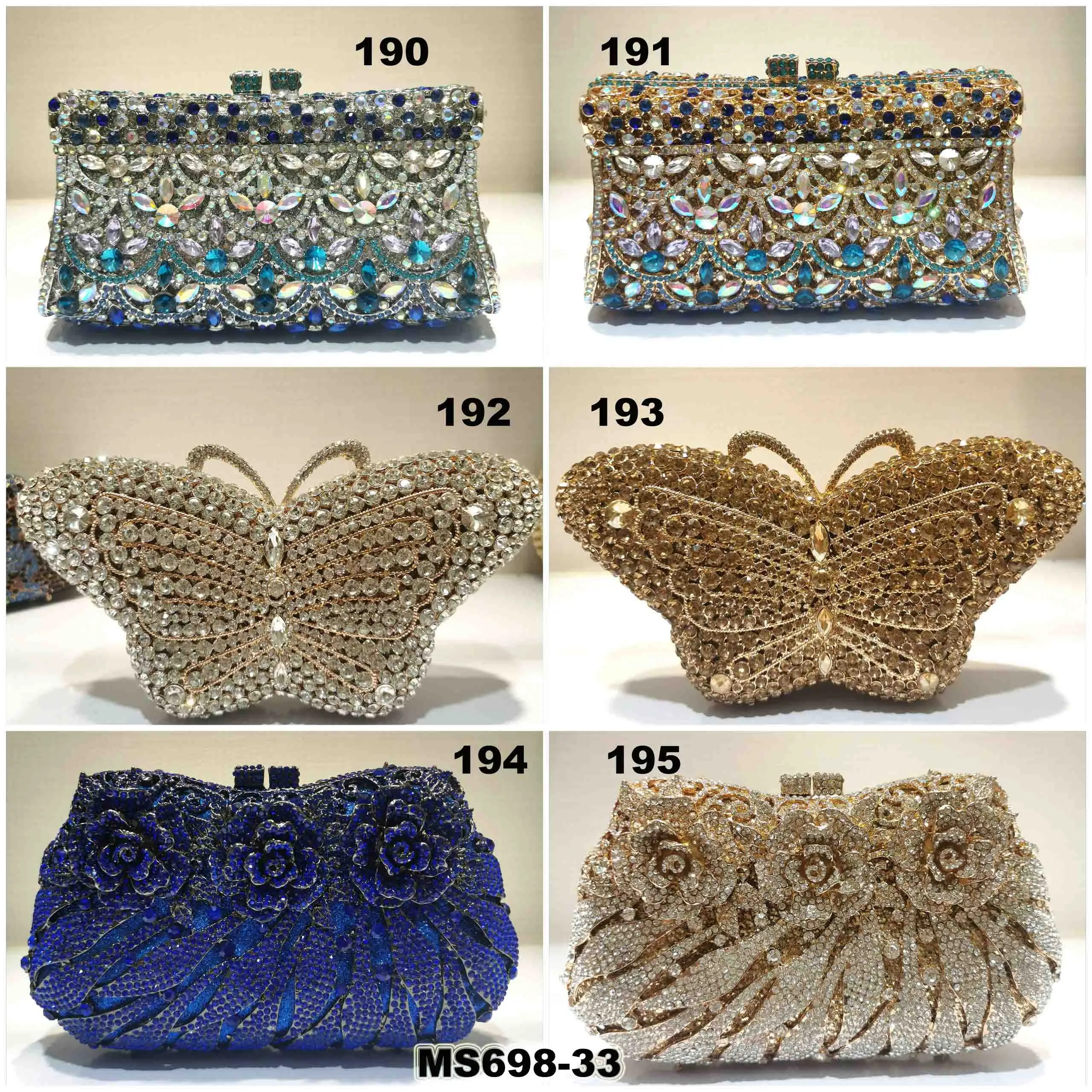 Wholesale newest stylish potato grape shaped crystal handbag french fries  purse evening bag From m.