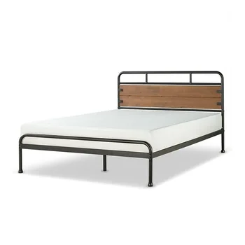 Modern High Quality Metal Wooden White Black Tetragonum Detachable Large Capacity Home Queen King Bed Bedroom Bed Frame