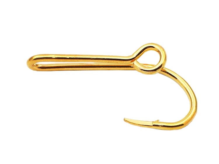 Fish Hook Hat Clip Hats Pins Decal Fish Hooks for Cap Hat Tie Clasp Money Clip 6 Gold 