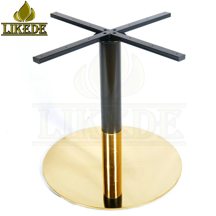 Newest high quality mirror gold black big round heavy duty stainless steel table leg