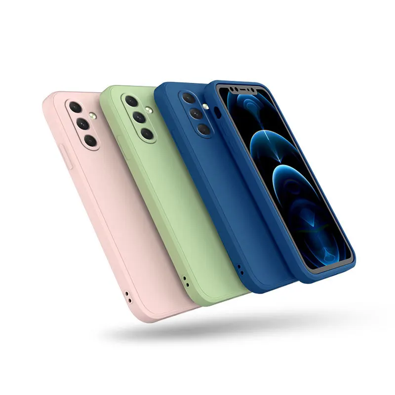 product solid color liquid silicon phone case for samsung a17 a36 a56 fashionable comfortable skin friendly anti shock custom mobile-6