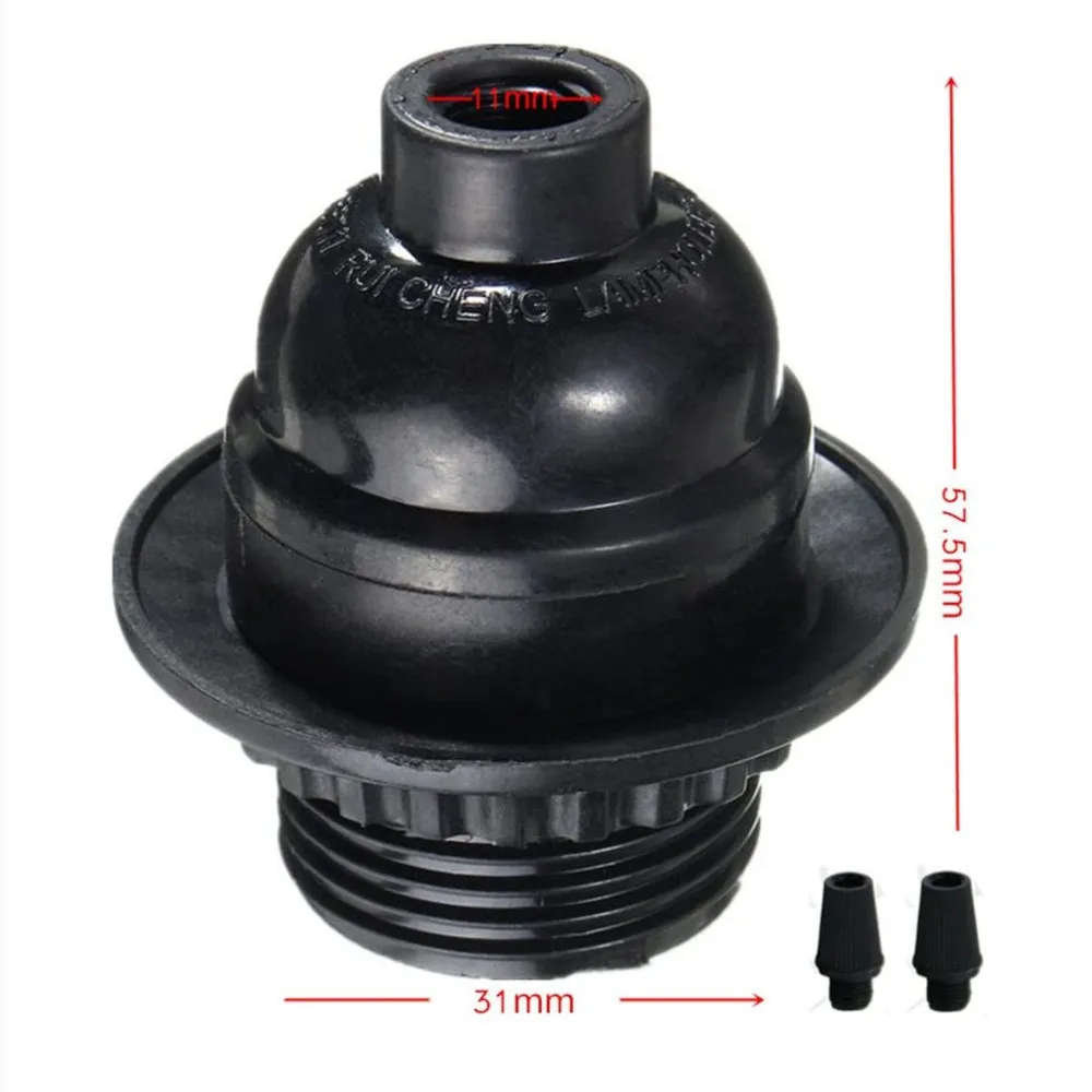 Keyless Medium Base Phenolic Socket Black Period Style E26 E27 Socket Screw Bulbs Edison Retro Pendant Lamp Holder