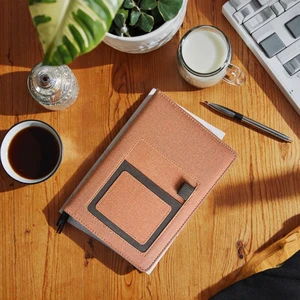 Leather Journal Notebook Custom Printing - A5 Hardcover Diary With Pocket Perfect Binding Gift Box Packaging