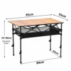 95 Yellow Adjustable Folding Table with Mesh Cover