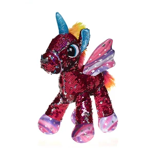 Adorable Unicorn Sequin Plush Toy Fashionable Colorful Dolls Perfect Gift for Children's Birthdays Themed Party PP Cotton
