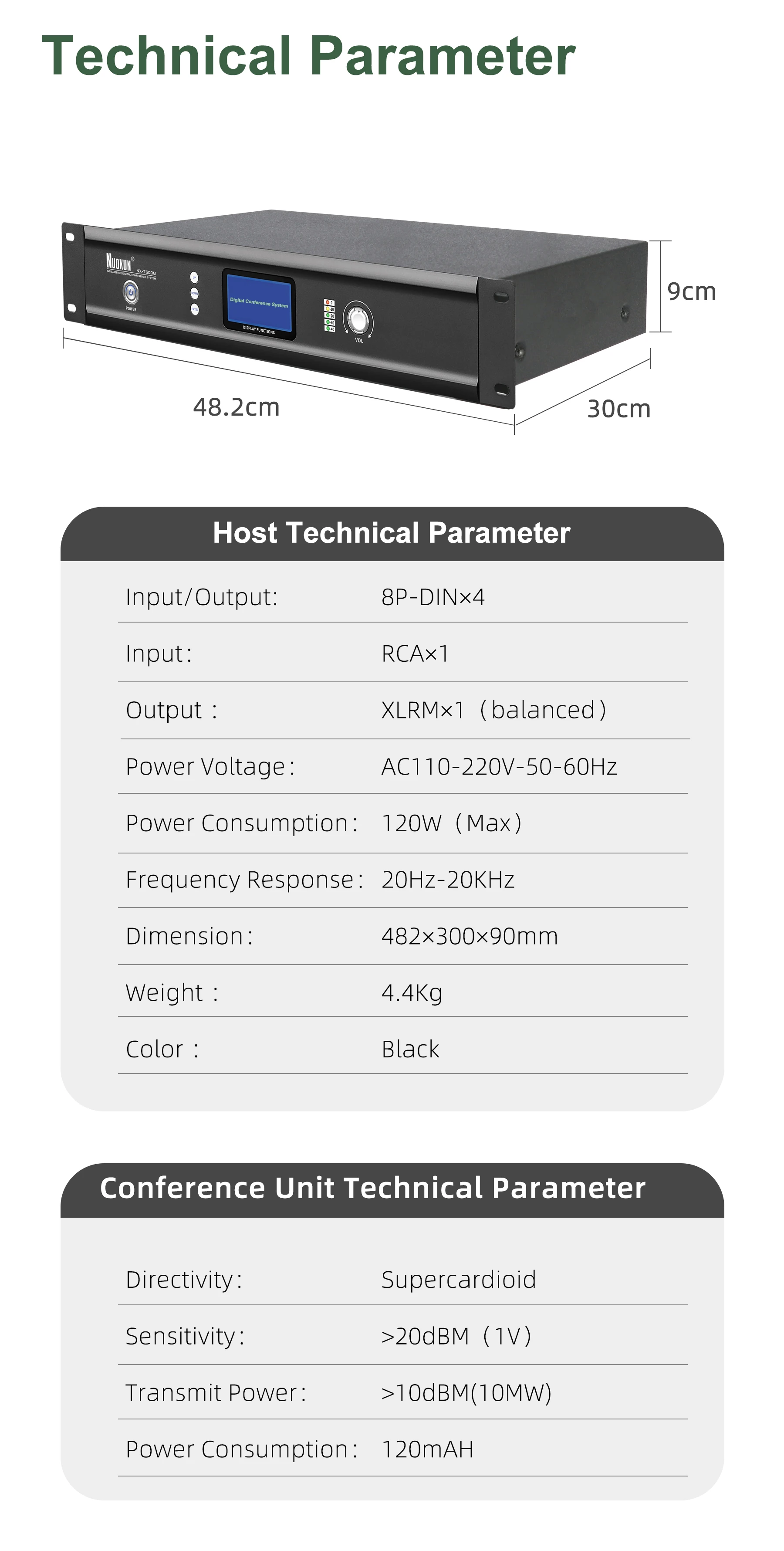 Digital Conference Microphone System Professional Meeting Room Audio Discussion Mic System