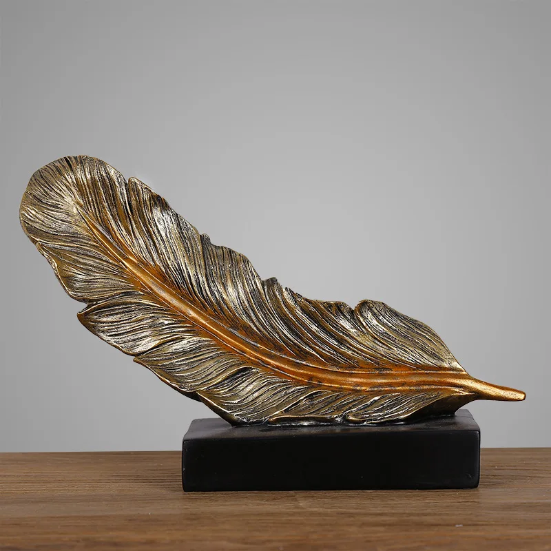 European style TV wine cabinet decoration light luxury resin feather home decoration