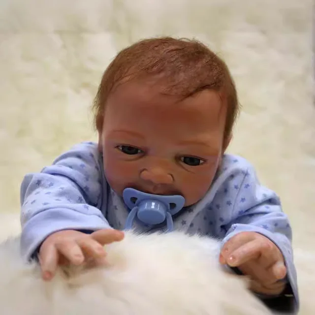 Realistic Reborn Baby Doll with Movable Hands and Feet Plastic DIY Toy Can Be Bathed Gift for Comforting Children