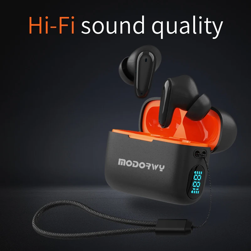 MODORWY LED Digital Display Wireless TWS Gaming Earphones Headphones Earphone HiFi Noise Cancelling Stereo Earbuds