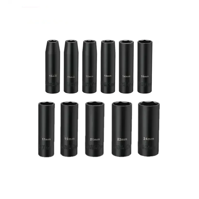 Deep Impact Black Socket Set 11 Pieces Metric Socket Set