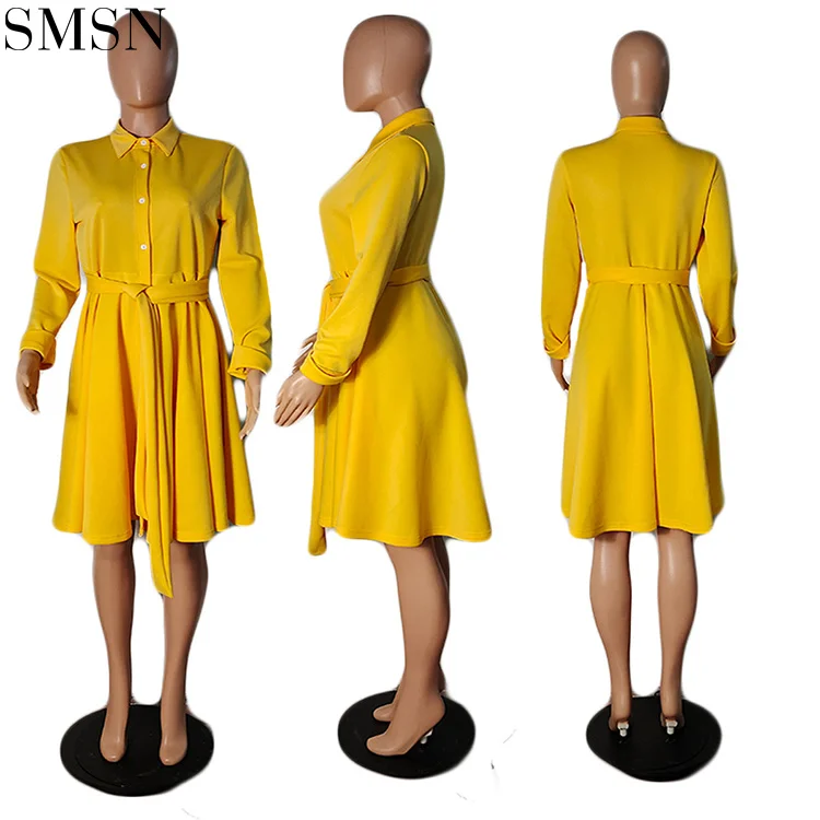 OSINA Latest Design Solid Color Bandage Dress Lady Elegant Women Office Dress Sexy A-Line Casual Dresses
