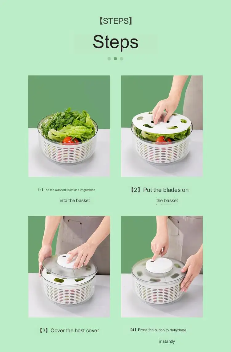 Plastic Electric Salad Spinner Slicer Fruit Vegetable Washer And Dryer Larger Kitchen Vegetable