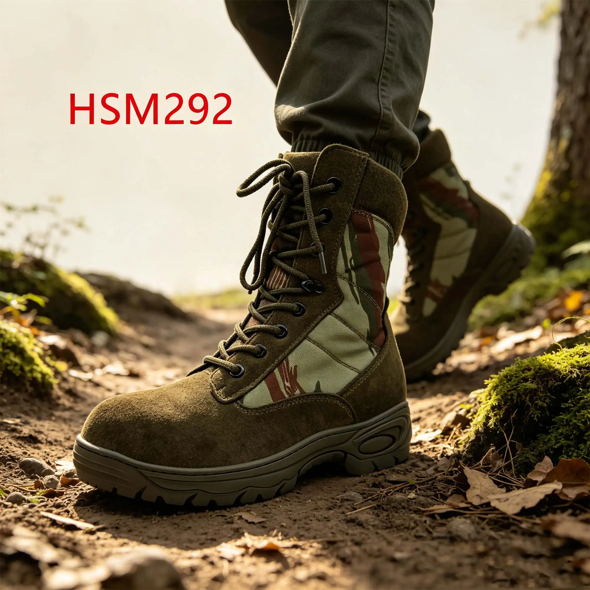 ZYF,Woodland Training Rip Stop Suede Leather Jungle Boots Forest Hiking Easy Hidden Hua Singh Camouflage Hunting Boots HSM292