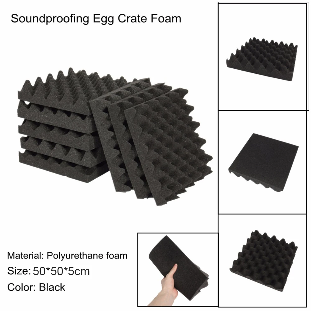 12 Pack 50cm X 50cm Soundproofing Sound Absorbing Proof Wall Tv Studio ...