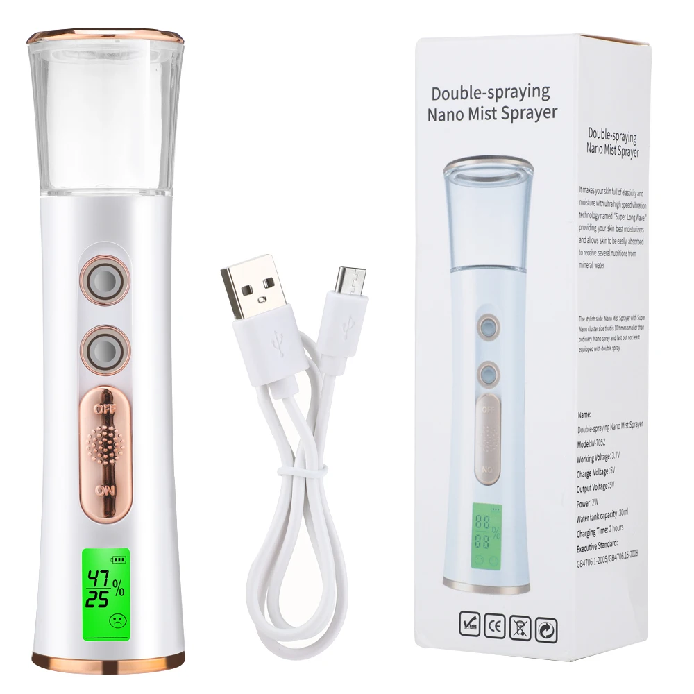 Facial Spa Spray Steamer Hand Beauty 2 in 1 Portable Nano Mist Facial Sprayer