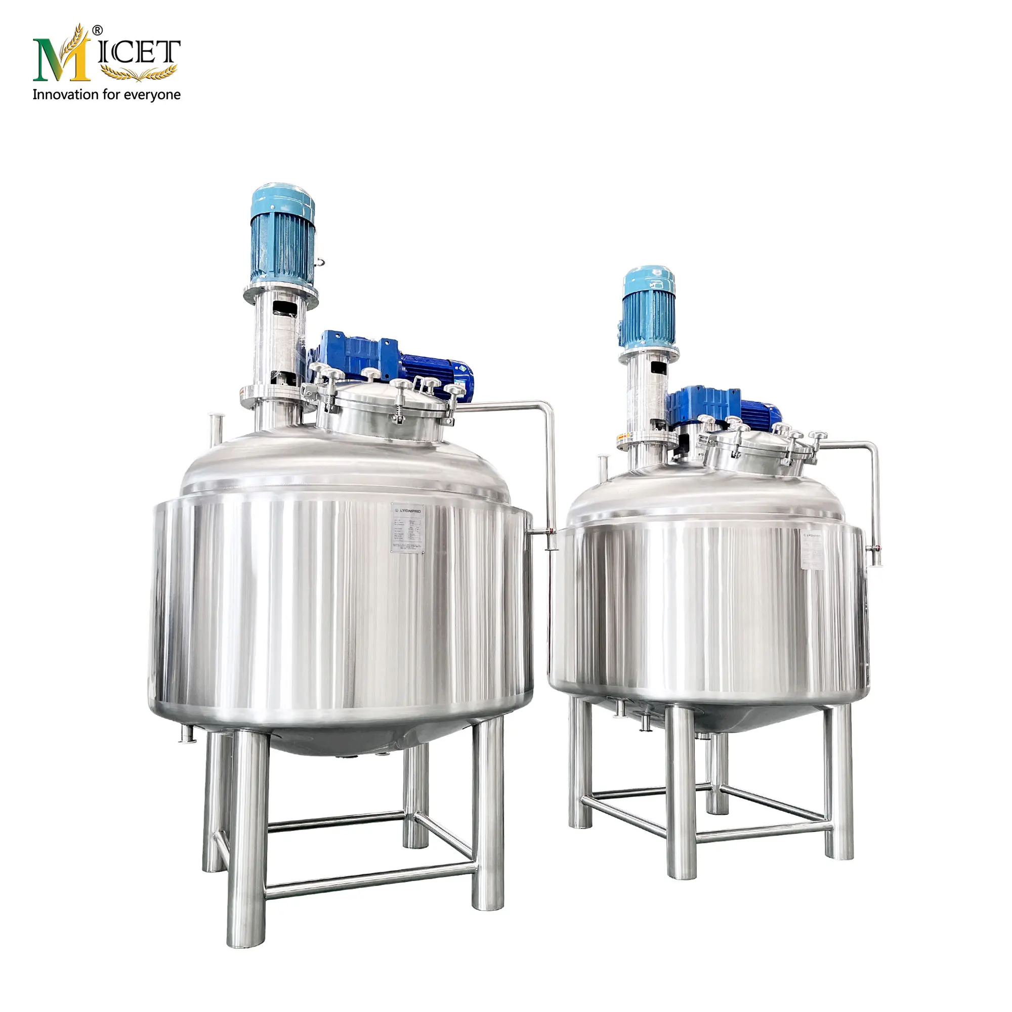 Micet New Design Boiler Heating System Mixing Control Juice Mixing tank with Agitator for Fruit Smoothie 500l 600l