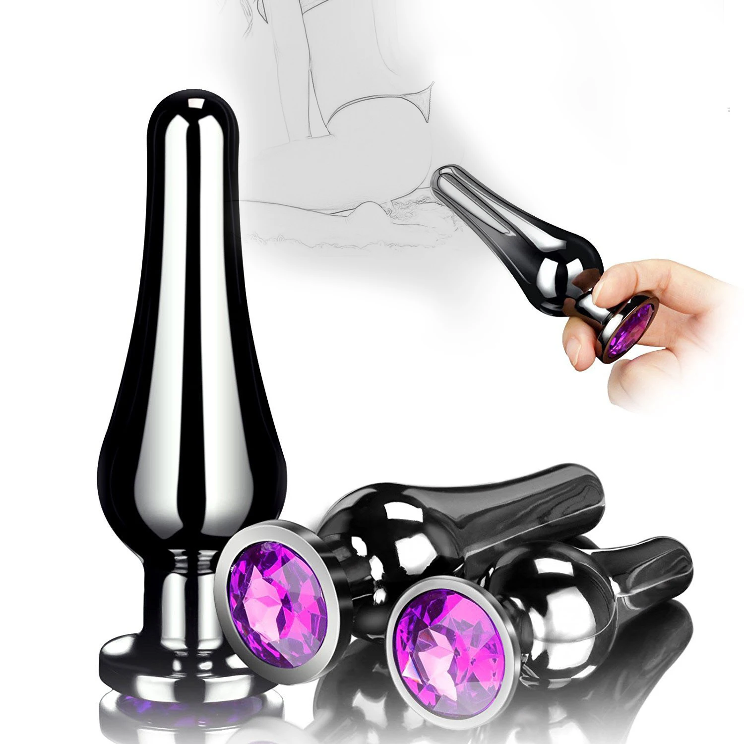 Rainbow Metal Small Size Set Heavy Anal Beads Butt Plug Jewelry Anus Stimulator Sex Toy for Men Women Bdsm Prostate Massage