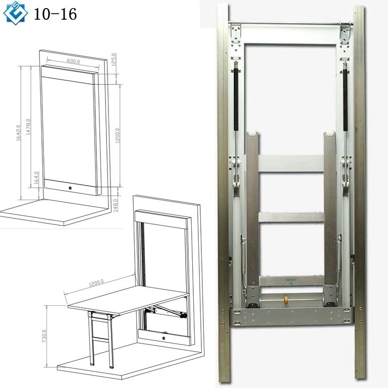 Modern Multifunction Transformer  2 in 1 Convertible Pull Out Hidden Folding Dining Table Hardware Mechanism