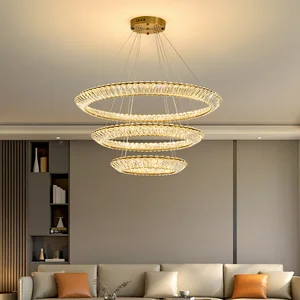 Modern LED Crystal Chandelier with Remote Control Light Luxury for Living Bedroom Dining Room