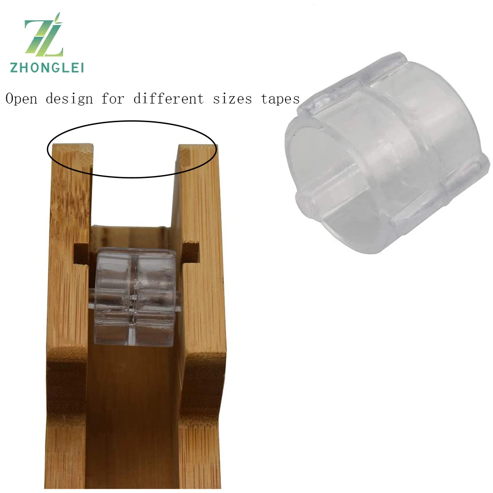 Бамбуковый Настольный диспенсер для лент сверхмощный с утяжеленной основой из 100%