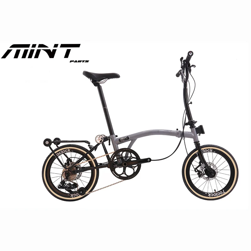 MINT 16-inch 9-speed disc brake tri-folding bike MintPapts steel S bar Y  BAR M BAR folding bicycle