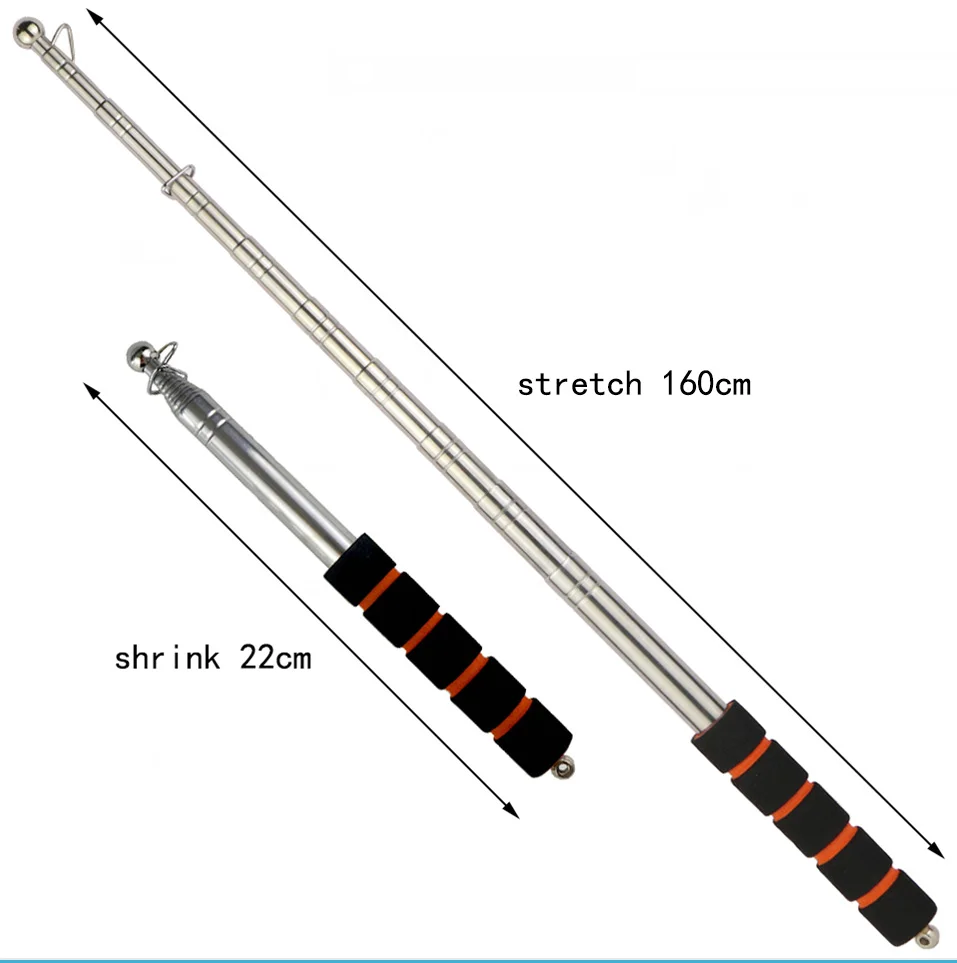Telescopic Flagpole Stainless Steel Tour Guide Flag Pole With Different ...