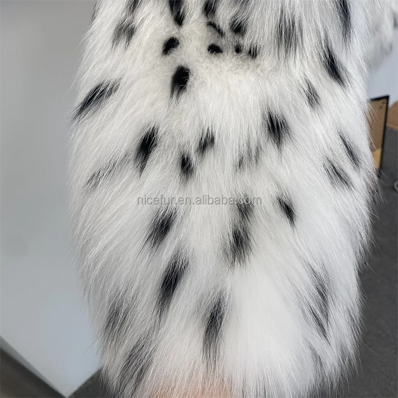 Lynx Bobcat Fox Belly Fur Grass Coat Warm Stylish