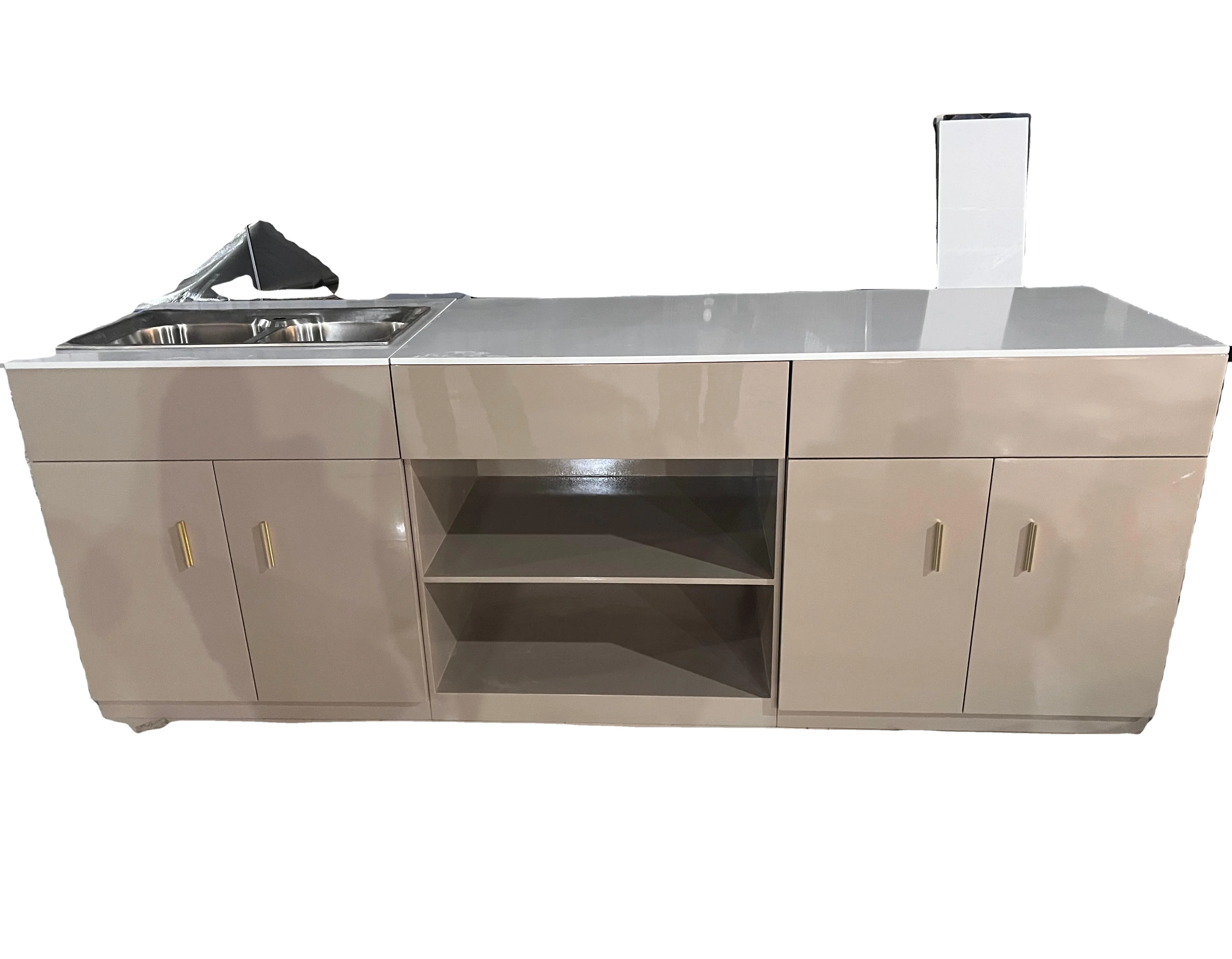 Commercial Stainless Steel Cabinet Combination Cabinet Multi-functional Integrated Cabinet Drawer Storage Cupboard Washing Basin