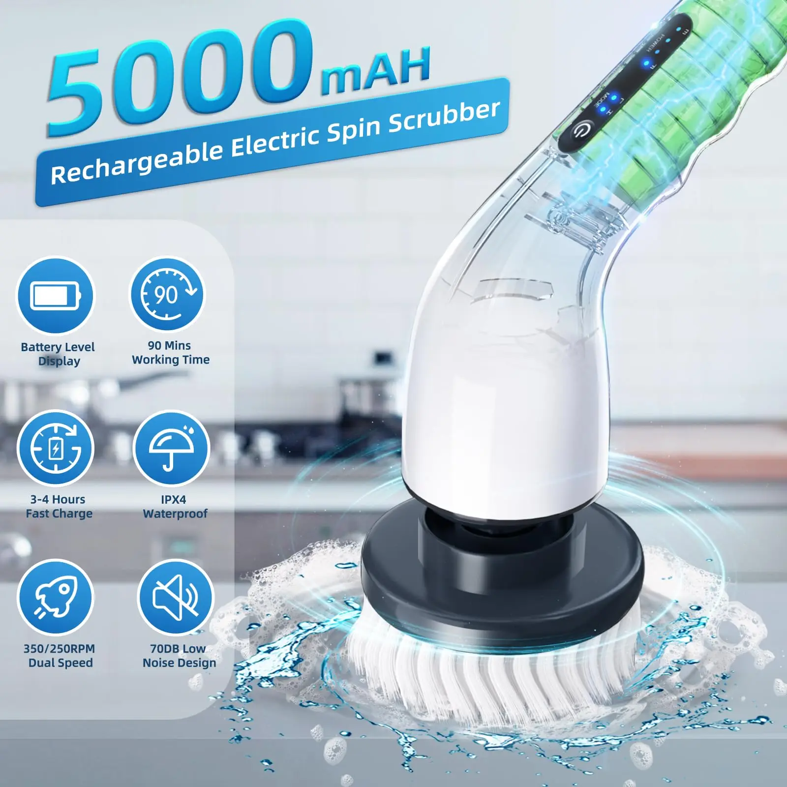 New Arrivals Electric Spin Scrubber Cordless Cleaning Brush With 9 ...