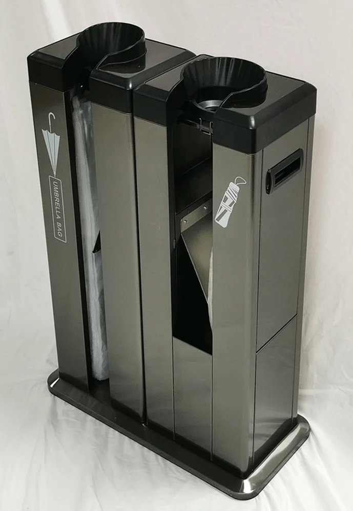 J-23E Double Umbrella Plastic Bag Dispenser with Wheels Automatic Wet  Umbrella Wrapping Machine