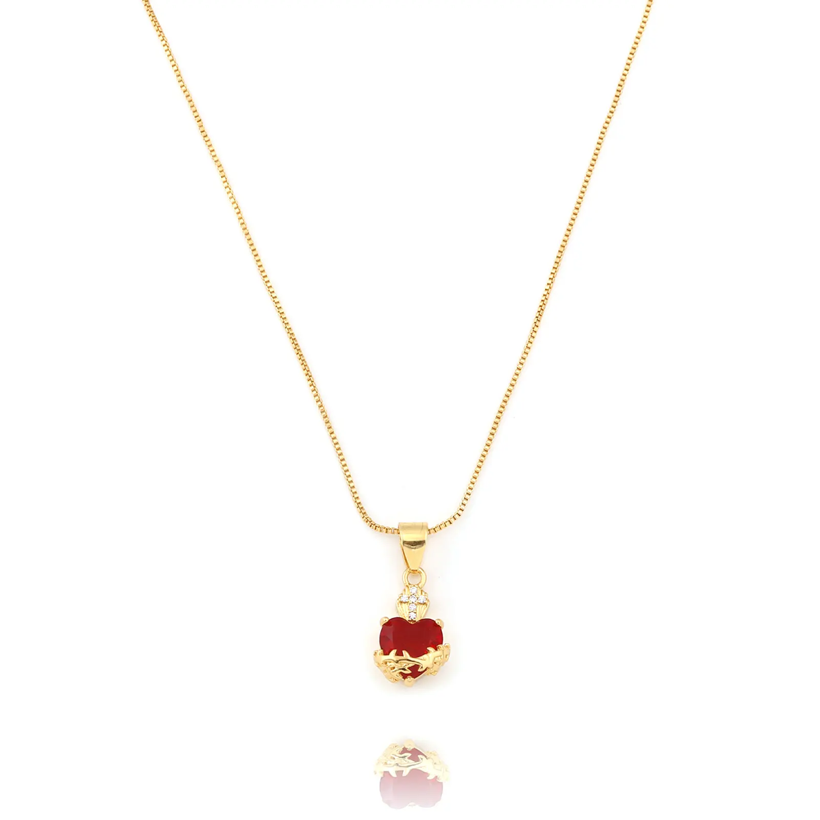 Elegant Zircon Heart Bow Necklace for Women
