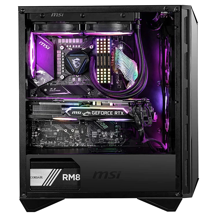 MSI MPG GUNGNIR 110RミッドタワーPCCASESシャーシ、高度なRGB照明制御と同期サポートEATXマザーボード