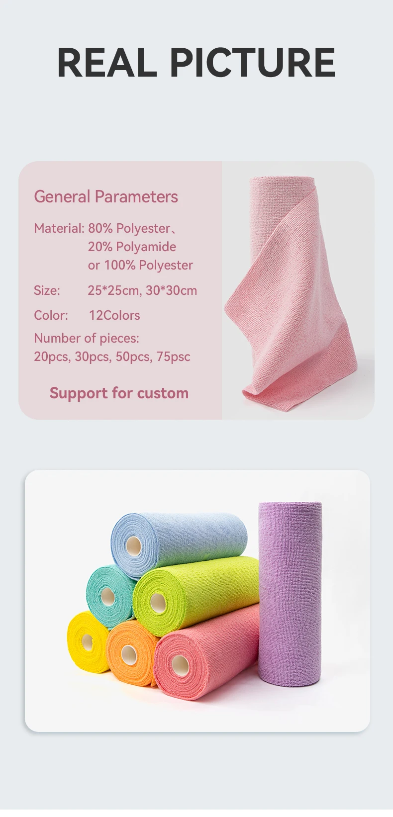 Customized Microfiber Eco Roll - Multipurpose Cleaning Cloth