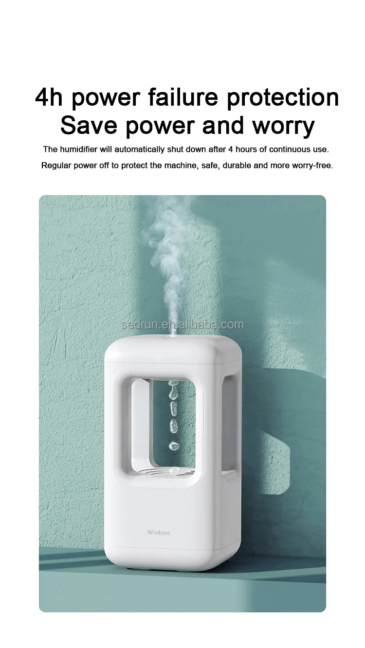 2022 Innovative Cool Mist Nebulizer Anti Gravity Water Drop Diffuser