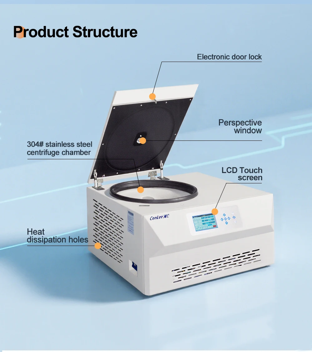 Precision Refrigerated Centrifuge with 10 Sets of Acceleration and Deceleration 5350RPM Max Speed and 5030xg Max RCF