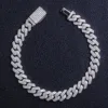 10mm wide 925 silver moissanite cuban chain