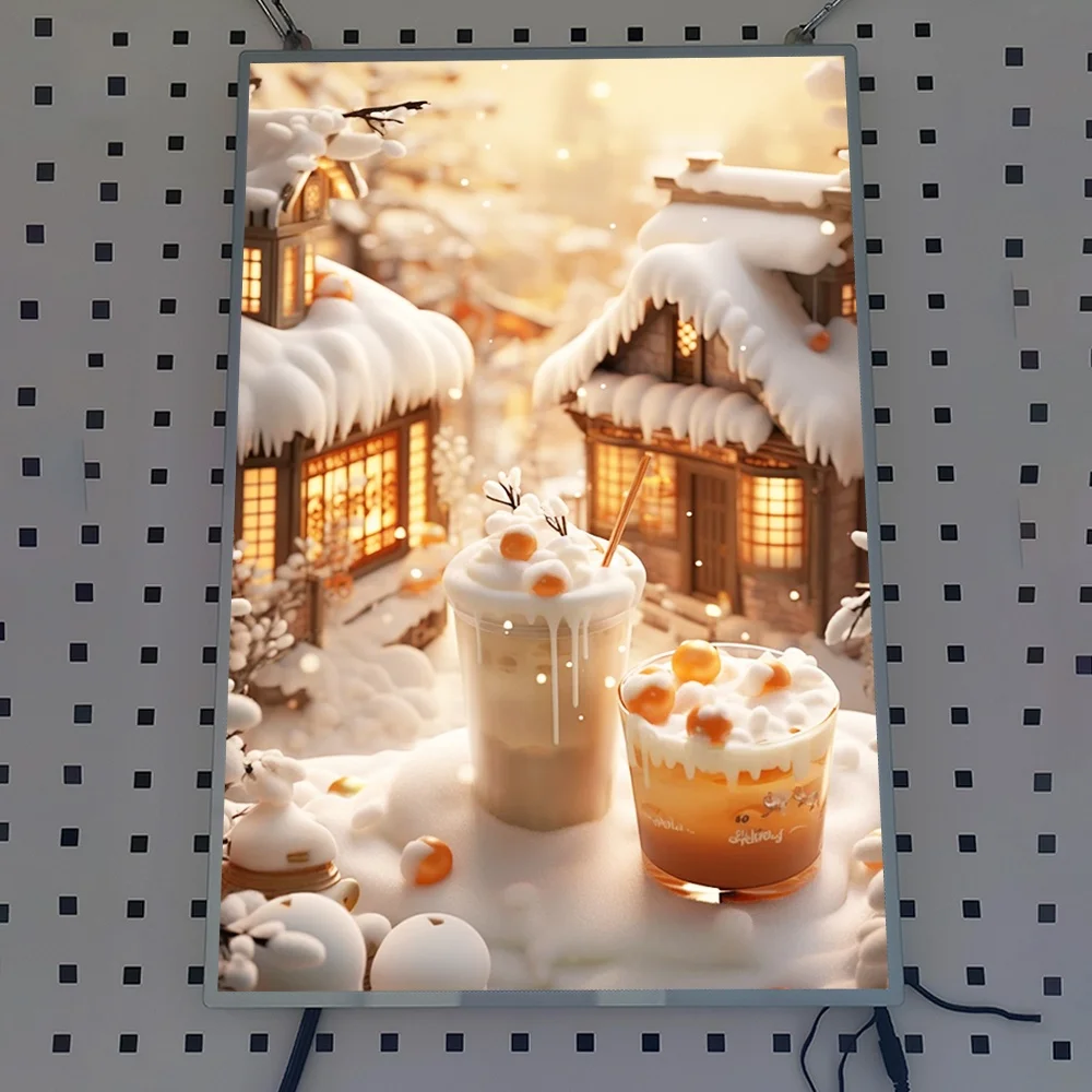 LED Frame Aluminium Profile Suspension Hanging Fast Food Menu Board Display Advertising Restaurant Menu LED Light Box Frame