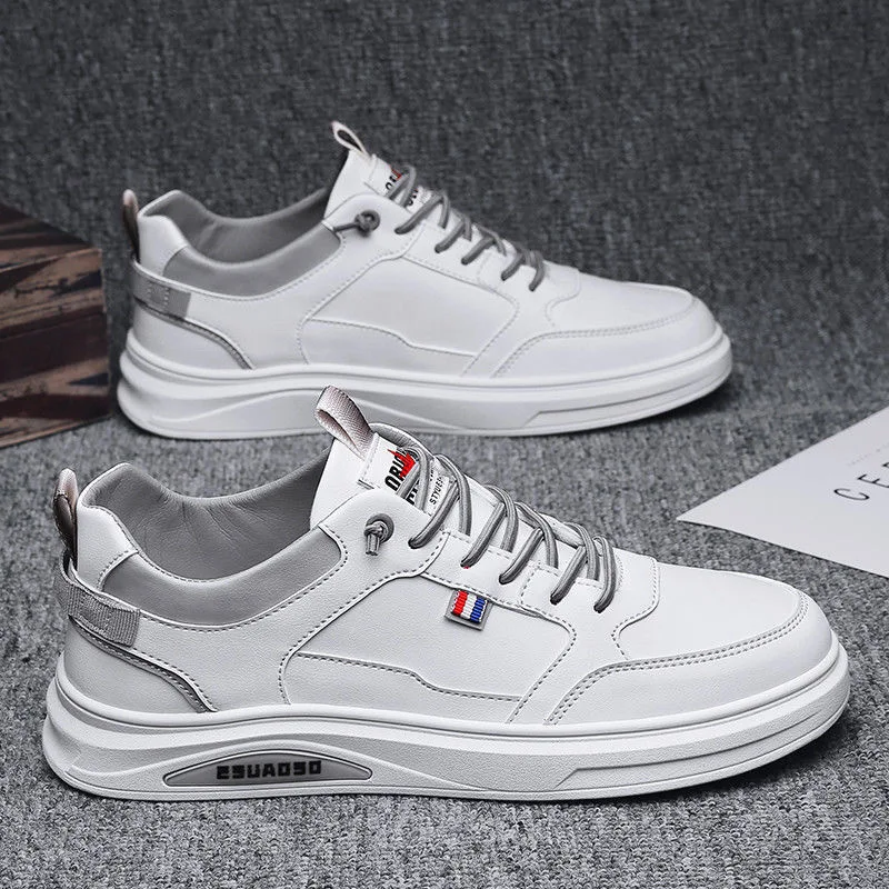 2024 new men's shoes autumn trend men's leather sneakers student trendy sports casual shoes