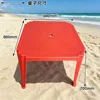 Red integrated square table